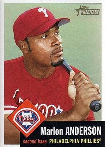 #327 Marlon Anderson - Philadelphia Phillies - 2002 Topps Heritage Baseball