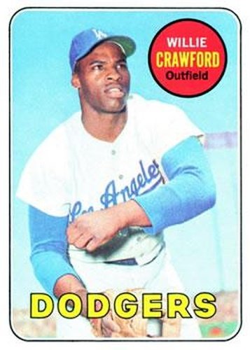 #327 Willie Crawford - Los Angeles Dodgers - 1969 Topps Baseball