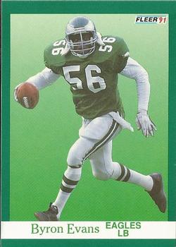 #327 Byron Evans - Philadelphia Eagles - 1991 Fleer Football