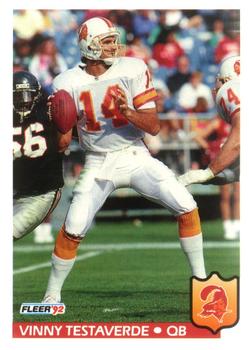 #410 Vinny Testaverde - Tampa Bay Buccaneers - 1992 Fleer Football