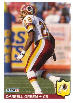 #419 Darrell Green - Washington Redskins - 1992 Fleer Football