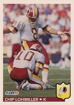 #422 Chip Lohmiller - Washington Redskins - 1992 Fleer Football