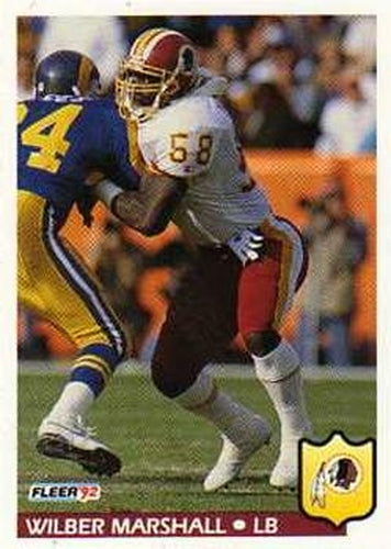 #424 Wilber Marshall - Washington Redskins - 1992 Fleer Football