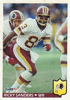 #429 Ricky Sanders - Washington Redskins - 1992 Fleer Football