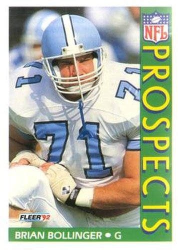#433 Brian Bollinger - North Carolina Tar Heels - 1992 Fleer Football