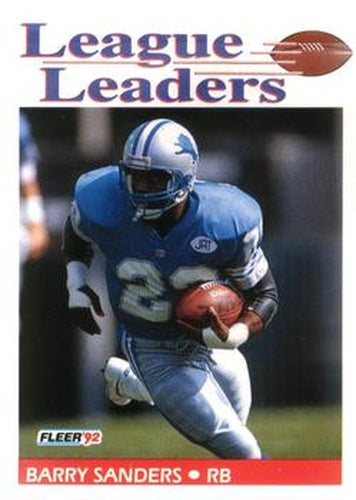 #457 Barry Sanders - Detroit Lions - 1992 Fleer Football