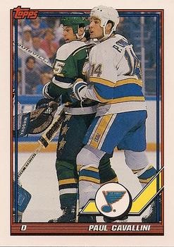 #328 Paul Cavallini - St. Louis Blues - 1991-92 Topps Hockey
