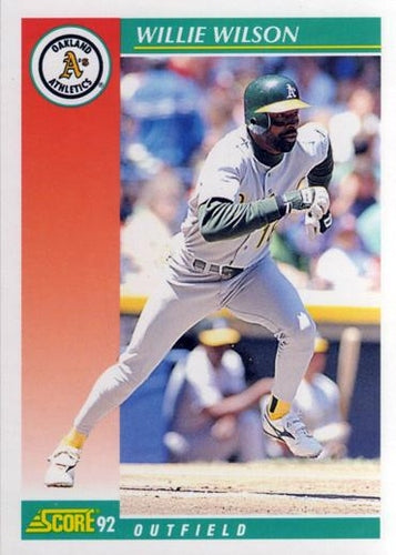 #328 Willie Wilson - Oakland Athletics - 1992 Score Baseball
