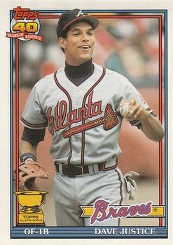 #329 Dave Justice - Atlanta Braves - 1991 O-Pee-Chee Baseball