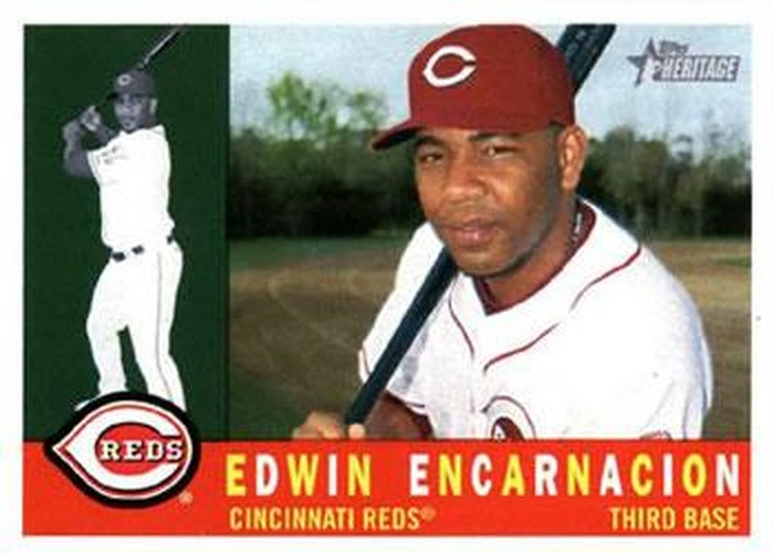 #329 Edwin Encarnacion - Cincinnati Reds - 2009 Topps Heritage Baseball