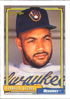 #329 Franklin Stubbs - Milwaukee Brewers - 1992 O-Pee-Chee Baseball