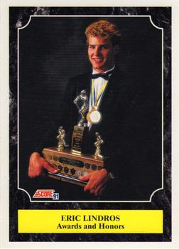 #330 Eric Lindros Honors & Awards - Oshawa Generals - 1991-92 Score Canadian Bilingual Hockey