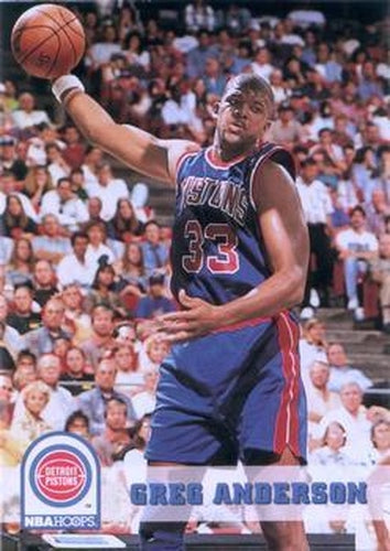 #330 Greg Anderson - Detroit Pistons - 1993-94 Hoops Basketball