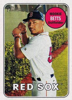 #330b Mookie Betts - Boston Red Sox - 2018 Topps Heritage Baseball