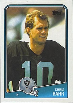 #331 Chris Bahr - Los Angeles Raiders - 1988 Topps Football