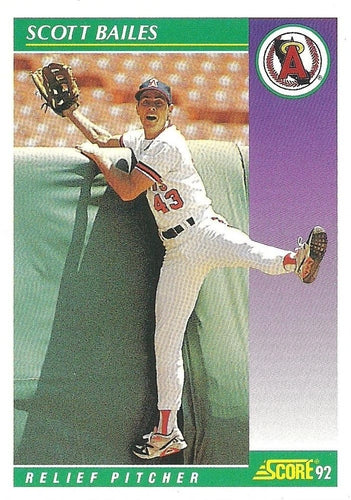 #331 Scott Bailes - California Angels - 1992 Score Baseball