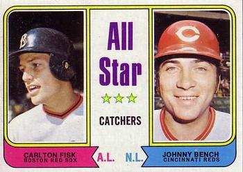 #331 All-Star Catchers Carlton Fisk / Johnny Bench - Boston Red Sox / Cincinnati Reds - 1974 Topps Baseball