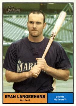 #332 Ryan Langerhans - Seattle Mariners - 2010 Topps Heritage Baseball