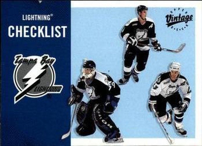 #332 Lightning Checklist - Tampa Bay Lightning - 2000-01 Upper Deck Vintage Hockey