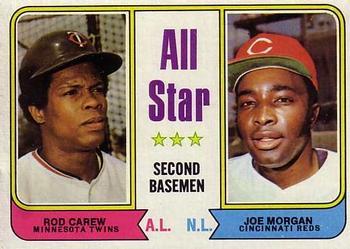 #333 All-Star Second Basemen Rod Carew / Joe Morgan - Minnesota Twins / Cincinnati Reds - 1974 Topps Baseball