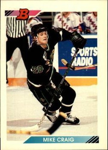 #334 Mike Craig - Minnesota North Stars - 1992-93 Bowman Hockey