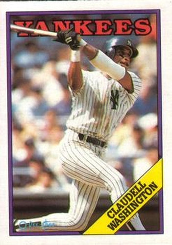 #335 Claudell Washington - New York Yankees - 1988 O-Pee-Chee Baseball