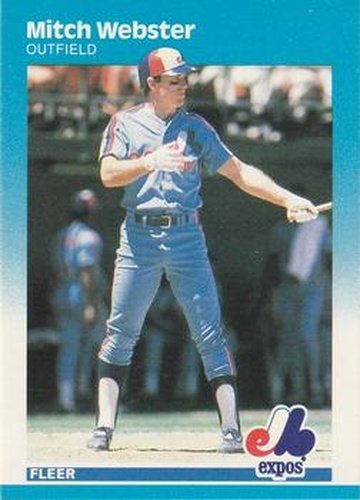 #335 Mitch Webster - Montreal Expos - 1987 Fleer Baseball