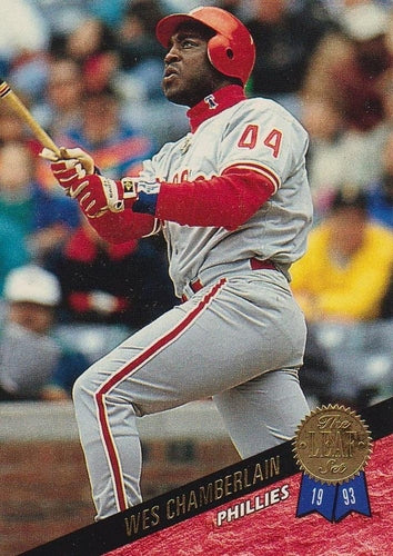 #338 Wes Chamberlain - Philadelphia Phillies - 1993 Leaf Baseball