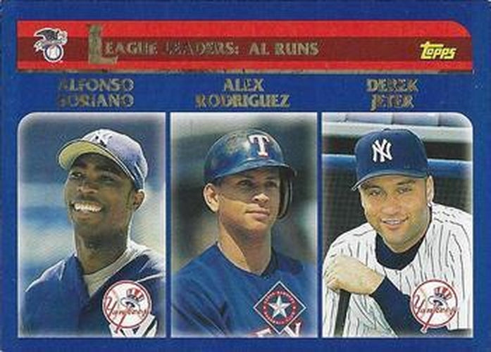 #338 American League Runs Scored Leaders - New York Yankees / Texas Rangers / New York Yankees - 2003 Topps Baseball