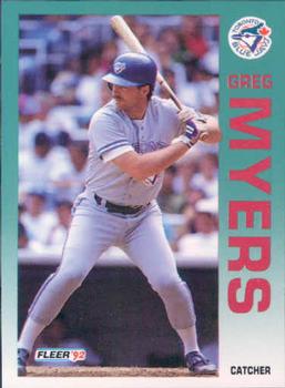 #338 Greg Myers - Toronto Blue Jays - 1992 Fleer Baseball