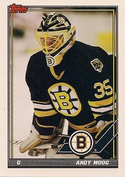 #338 Andy Moog - Boston Bruins - 1991-92 Topps Hockey