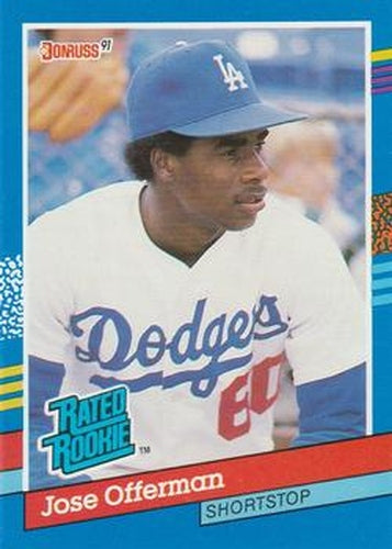 #33 Jose Offerman - Los Angeles Dodgers - 1991 Donruss Baseball