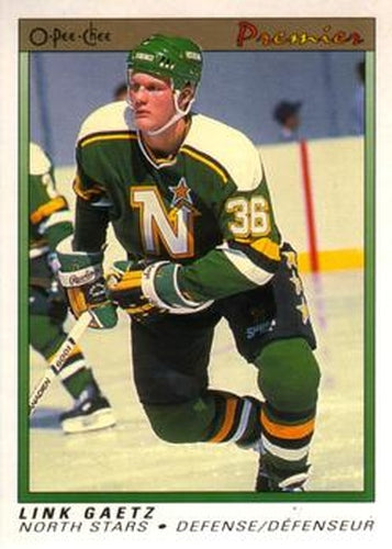#33 Link Gaetz - Minnesota North Stars - 1990-91 O-Pee-Chee Premier Hockey
