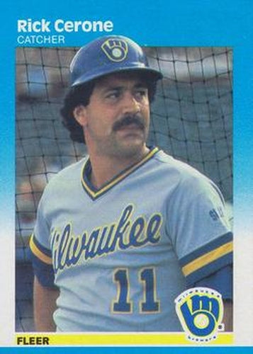 #340 Rick Cerone - Milwaukee Brewers - 1987 Fleer Baseball