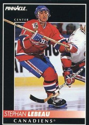 #341 Stephan Lebeau - Montreal Canadiens - 1992-93 Pinnacle Canadian Hockey