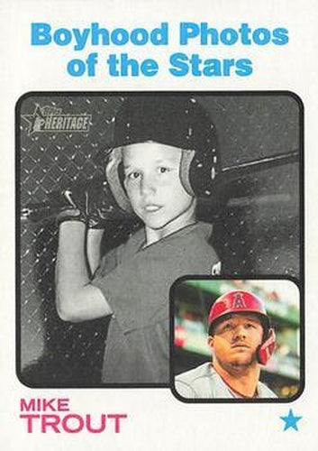 #341 Mike Trout BP - Los Angeles Angels - 2022 Topps Heritage Baseball