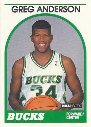 #342 Greg Anderson - Milwaukee Bucks - 1989-90 Hoops Basketball