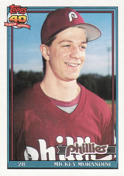 #342 Mickey Morandini - Philadelphia Phillies - 1991 Topps Baseball