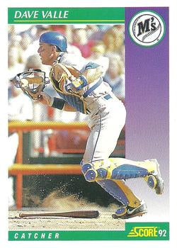 #343 Dave Valle - Seattle Mariners - 1992 Score Baseball