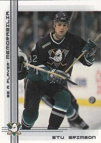 #343 Stu Grimson - Anaheim Mighty Ducks - 2000-01 Be a Player Memorabilia Hockey