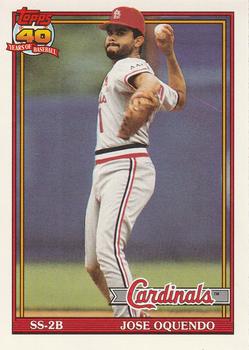 #343 Jose Oquendo - St. Louis Cardinals - 1991 O-Pee-Chee Baseball