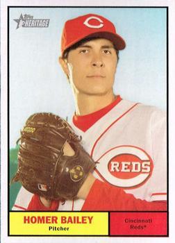 #344 Homer Bailey - Cincinnati Reds - 2010 Topps Heritage Baseball
