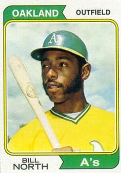 #345 Bill North - Oakland Athletics - 1974 Topps Baseball