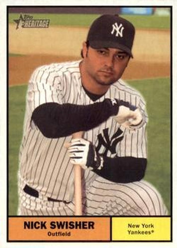 #345 Nick Swisher - New York Yankees - 2010 Topps Heritage Baseball