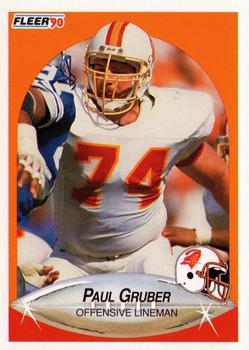 #345 Paul Gruber - Tampa Bay Buccaneers - 1990 Fleer Football