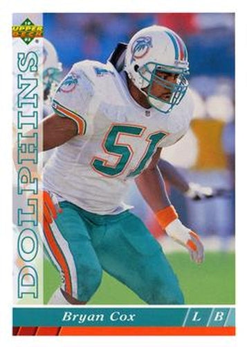 #347 Bryan Cox - Miami Dolphins - 1993 Upper Deck Football