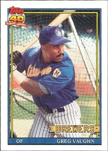 #347 Greg Vaughn - Milwaukee Brewers - 1991 O-Pee-Chee Baseball