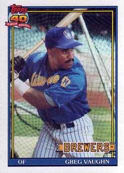 #347 Greg Vaughn - Milwaukee Brewers - 1991 Topps Baseball