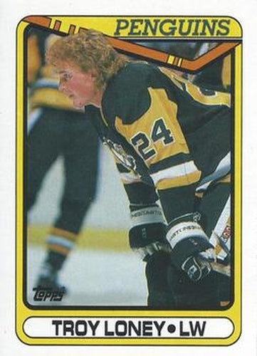 #347 Troy Loney - Pittsburgh Penguins - 1990-91 Topps Hockey