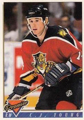 #347 C.J. Young - Florida Panthers - 1993-94 Topps Premier Hockey